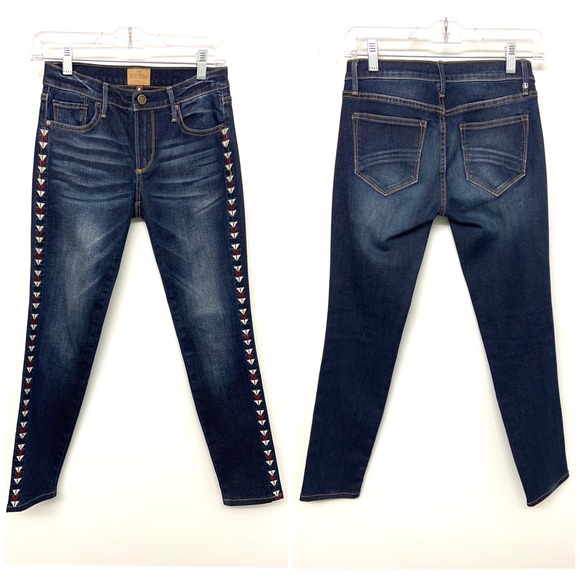 Driftwood Marilyn Boho Embroidered Skinny Jeans 24 - Picture 2 of 8
